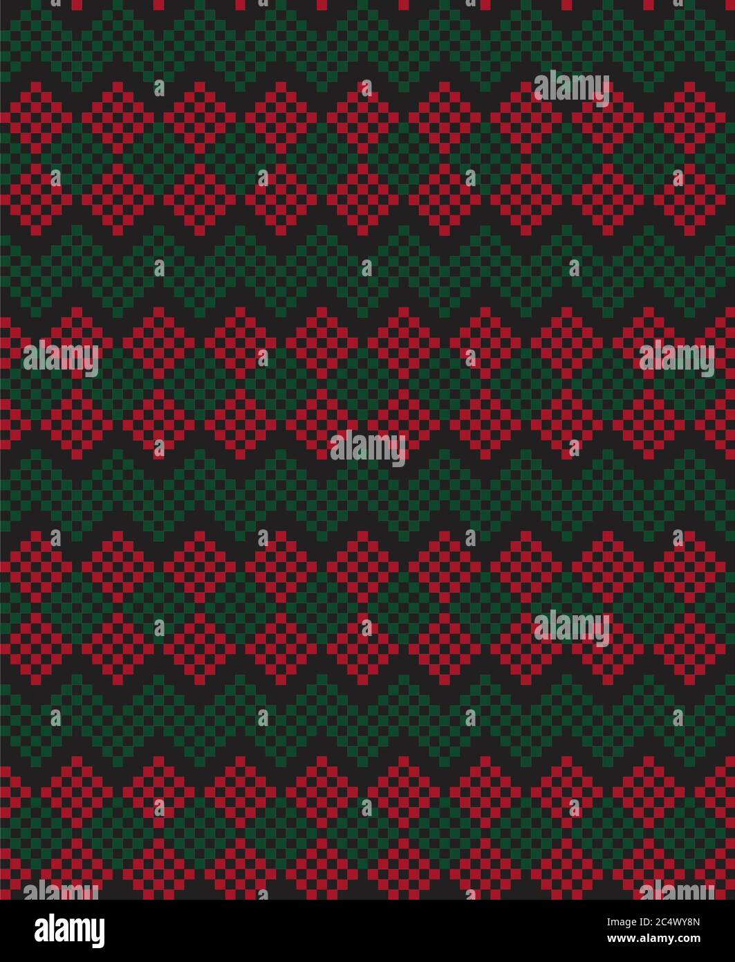 Christmas fair isle pattern background for fashion textiles, knitwear and graphics Stock Photo