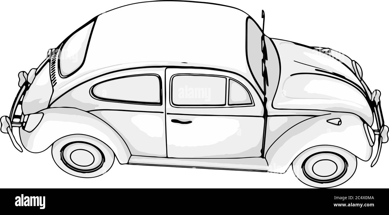 retro car vectoron a white background Stock Vector Image & Art - Alamy