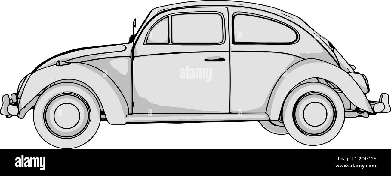 retro car vector on a white background Stock Vector Image & Art - Alamy