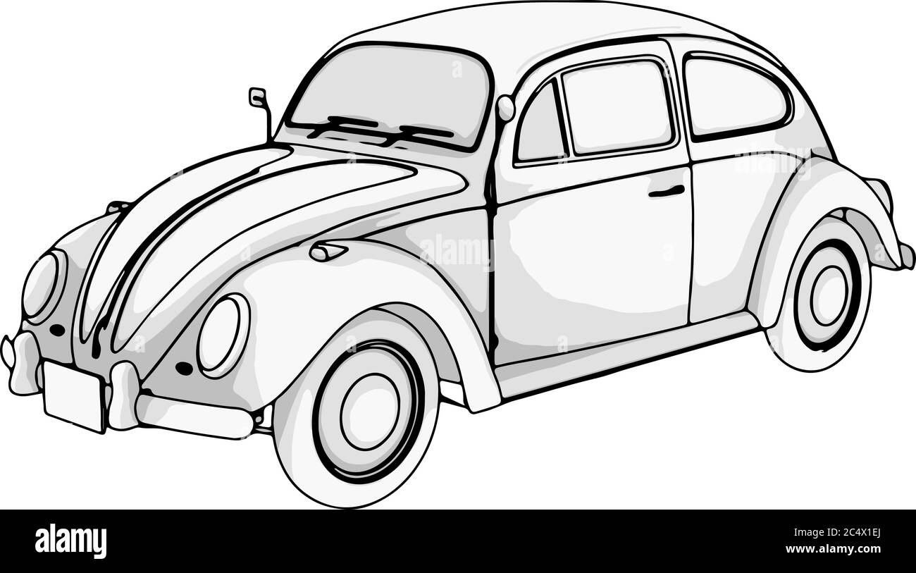 retro car vector on a white background Stock Vector Image & Art - Alamy