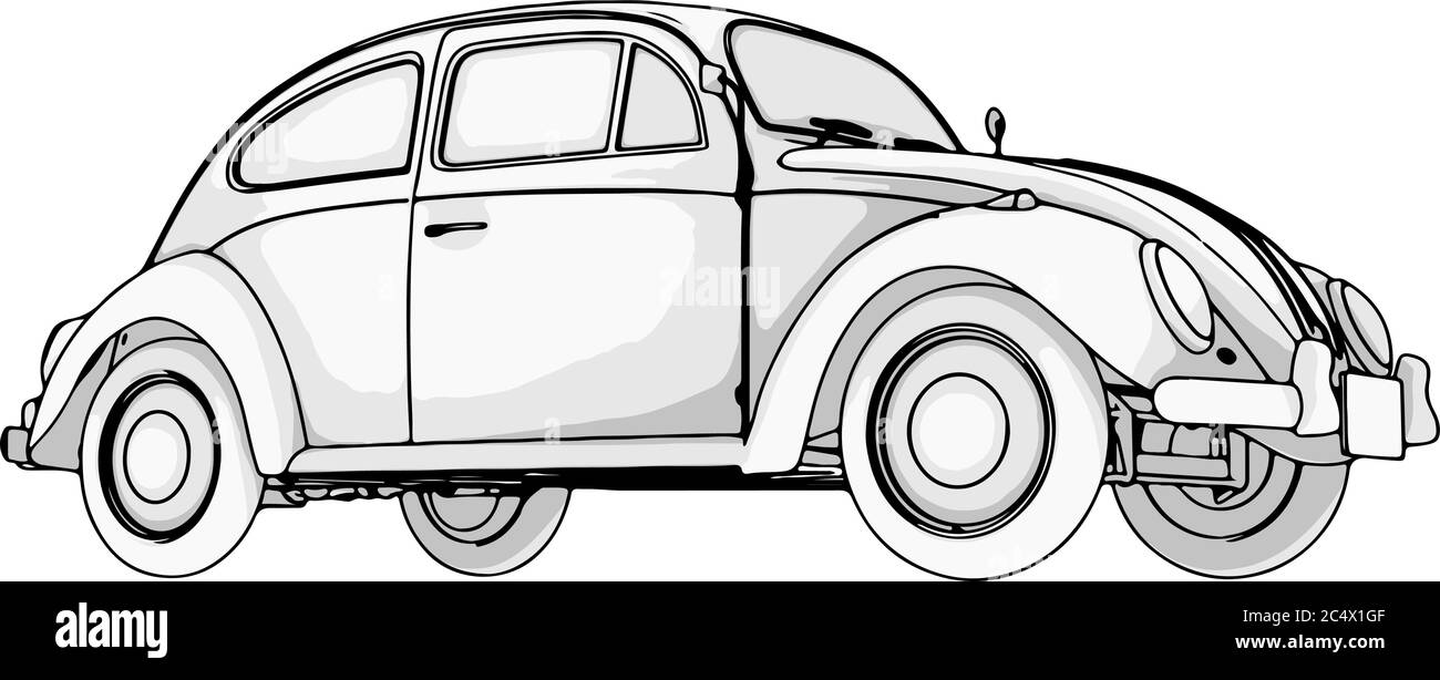 retro car vectoron a white background Stock Vector Image & Art - Alamy