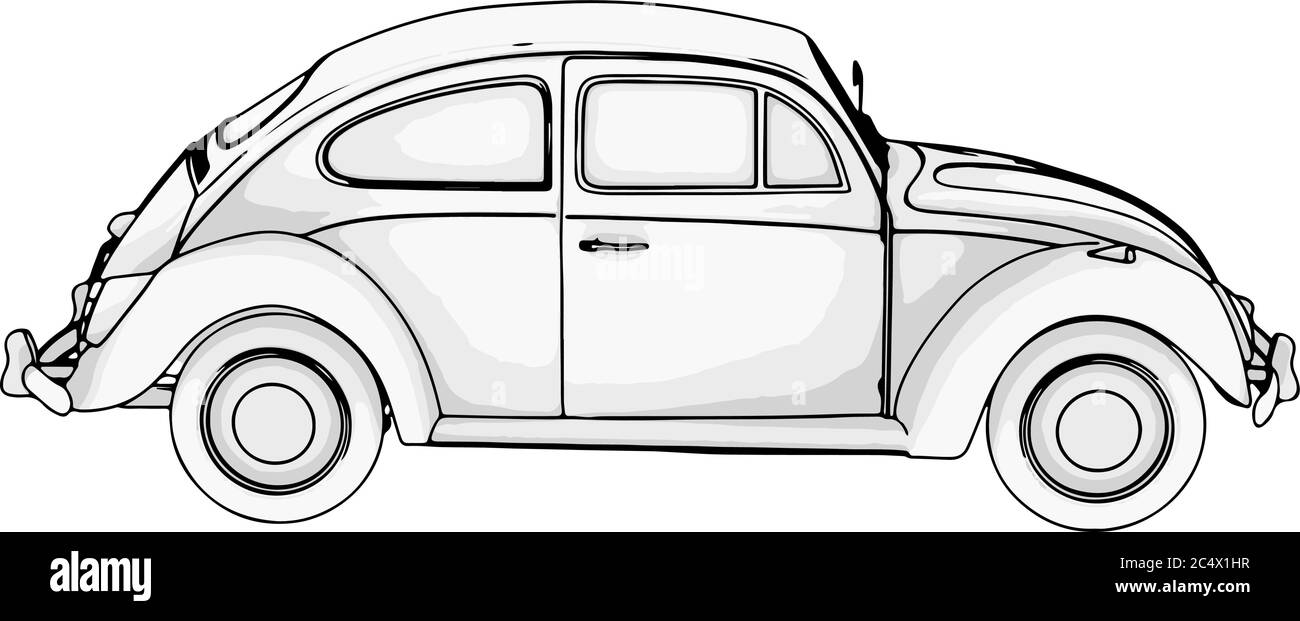 retro car vectoron a white background Stock Vector Image & Art - Alamy
