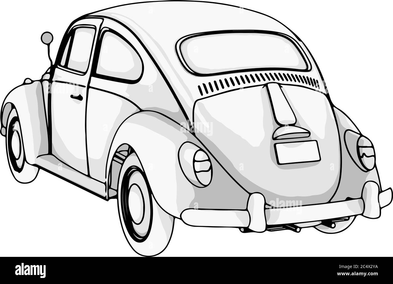 retro car vector on a white background Stock Vector Image & Art - Alamy