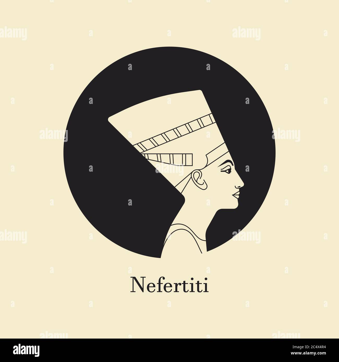 A vector illustration of the queen of Egypt Nefertiti profile Stock ...