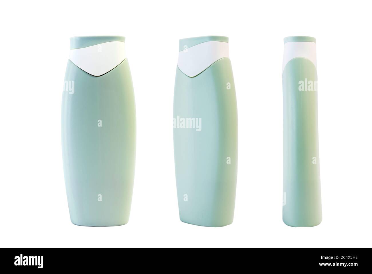 Blank plastic shampoo bottle isolated on white background Stock Photo