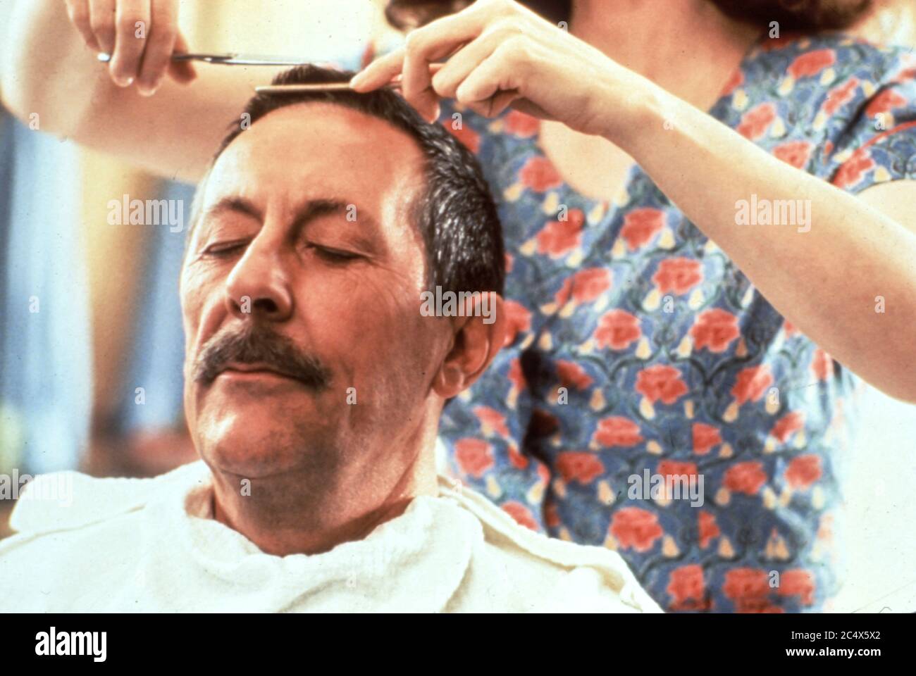jean rochefort, anna galiena, the hairdresser's husband, 1990 Stock Photo Alamy