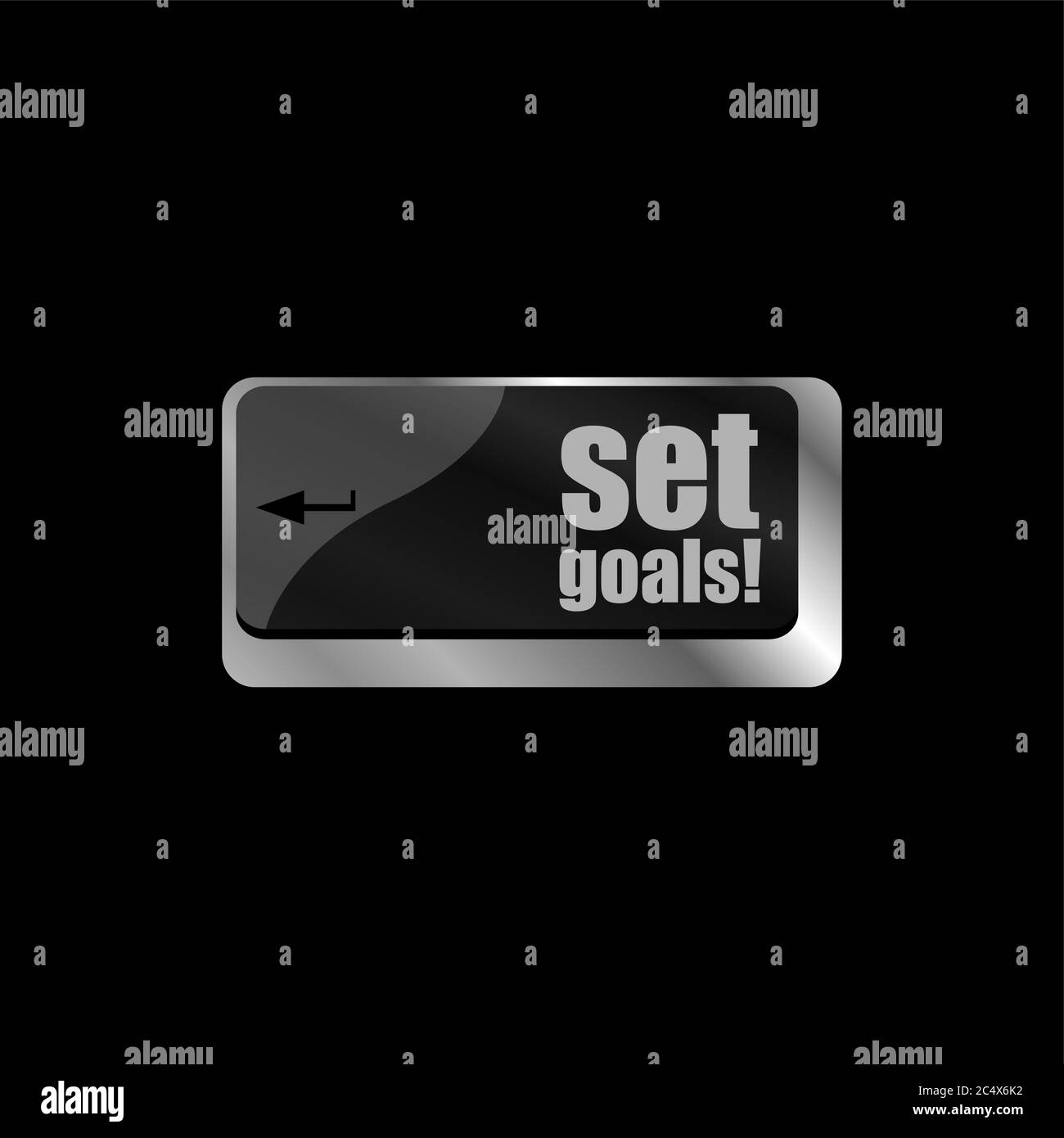 set goals button on keyboard - business concept Stock Photo