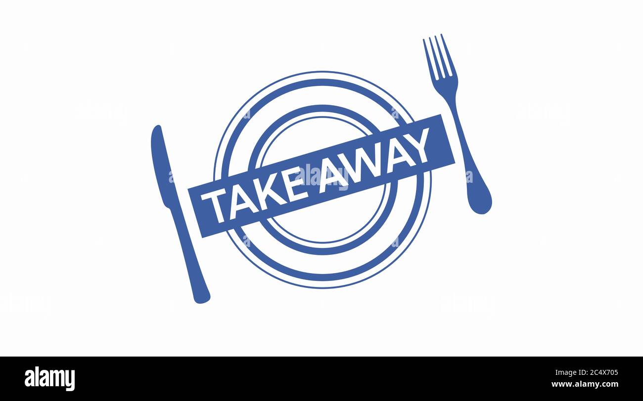 Vector Isolated Illustration of a Take Away Icon or Logo Stock Vector