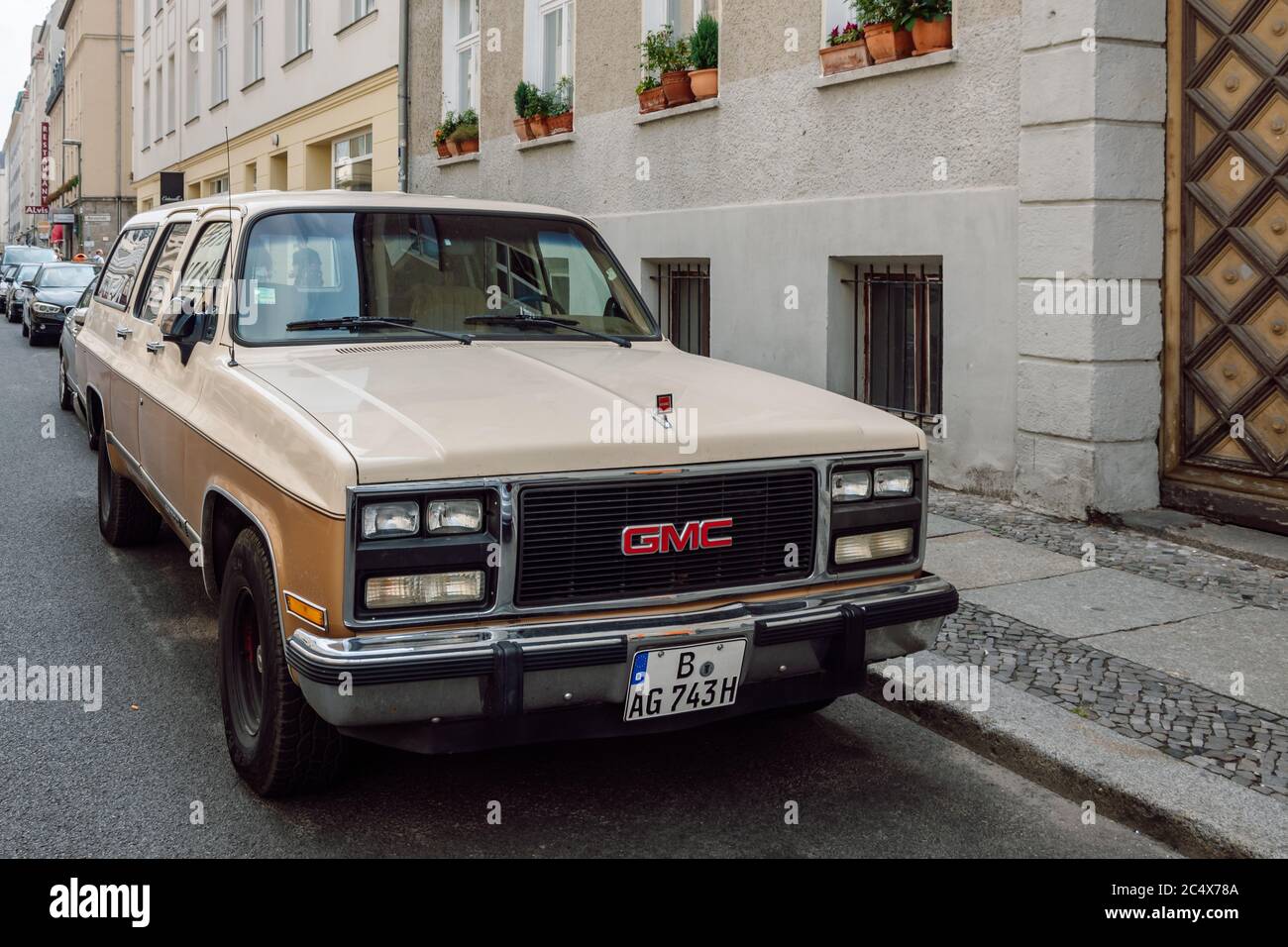 GMC Suburban Seventh generation. Classic American full-size SUV. It is traditionally one of General Motors' most profitable vehicles. Stock Photo