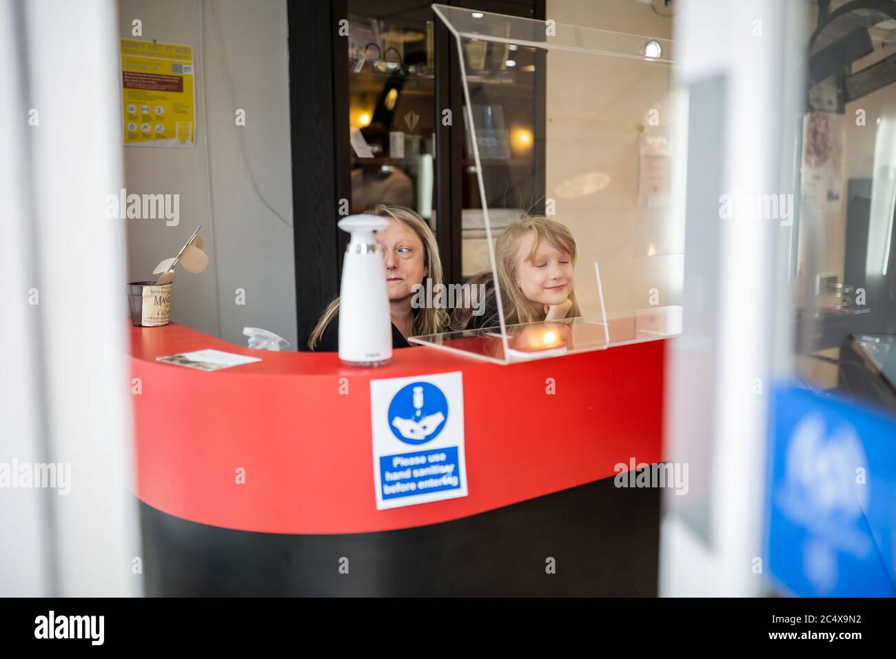 Hairdressing salon preparing for opening after lockdown, UK Stock Photo
