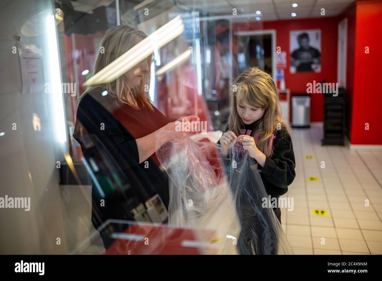 Hairdressing salon preparing for opening after lockdown, UK Stock Photo