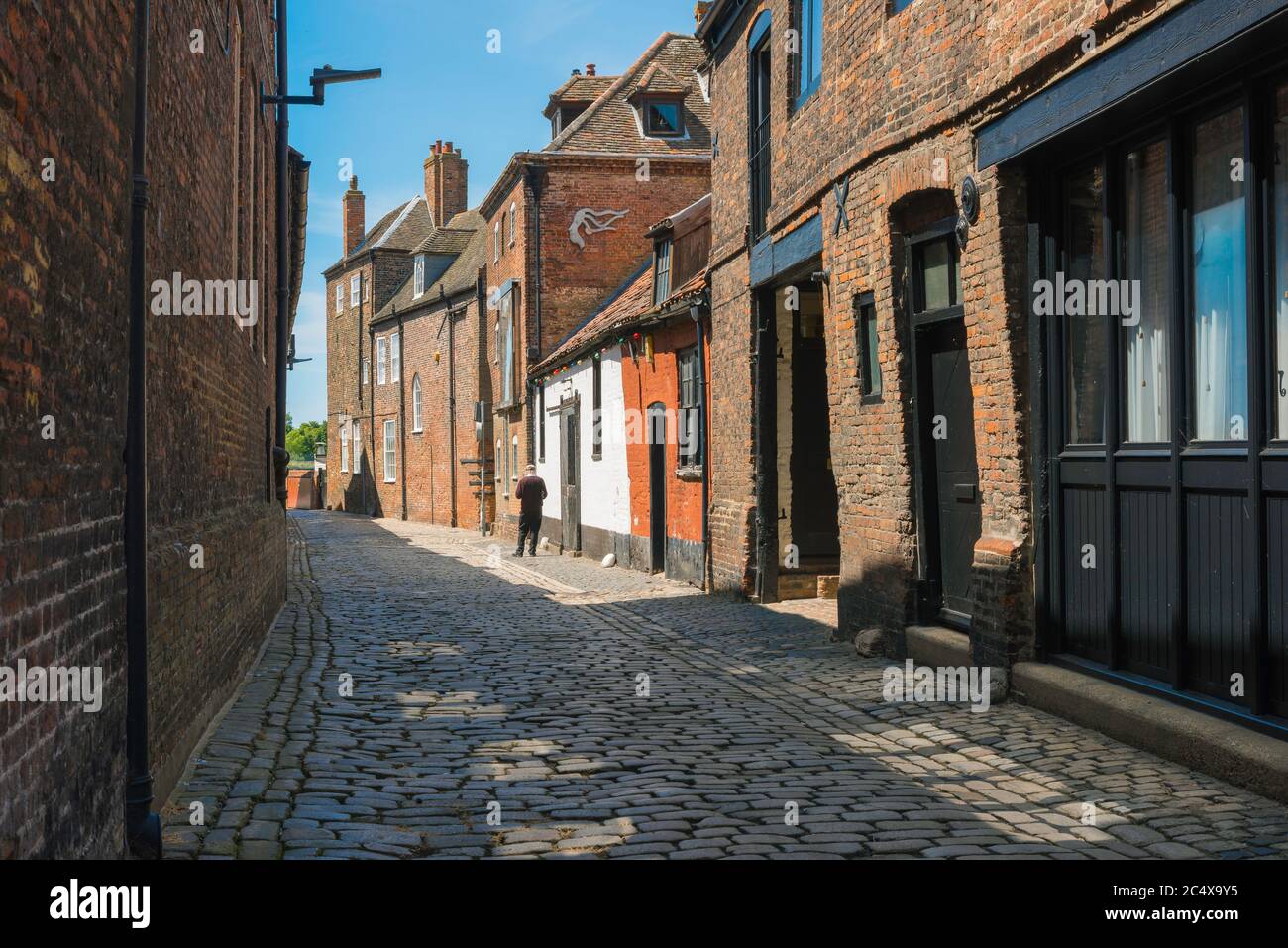 Kings Lynn historic buildings, view along King's Staithe Lane towards
