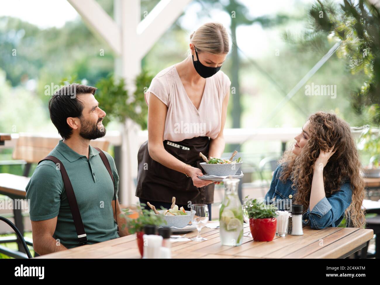 Waitress mask caucasian hi-res stock photography and images - Alamy