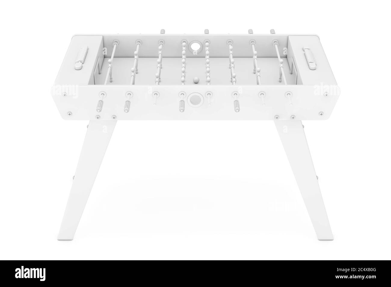 Soccer Table Football Game in Clay Style on a white background. 3d Rendering Stock Photo