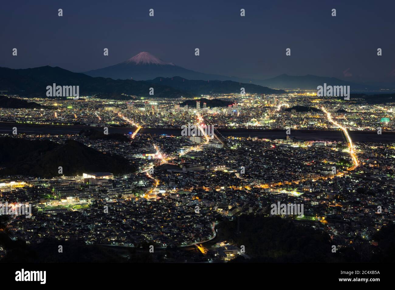 Mt. Fuji over a City Stock Photo