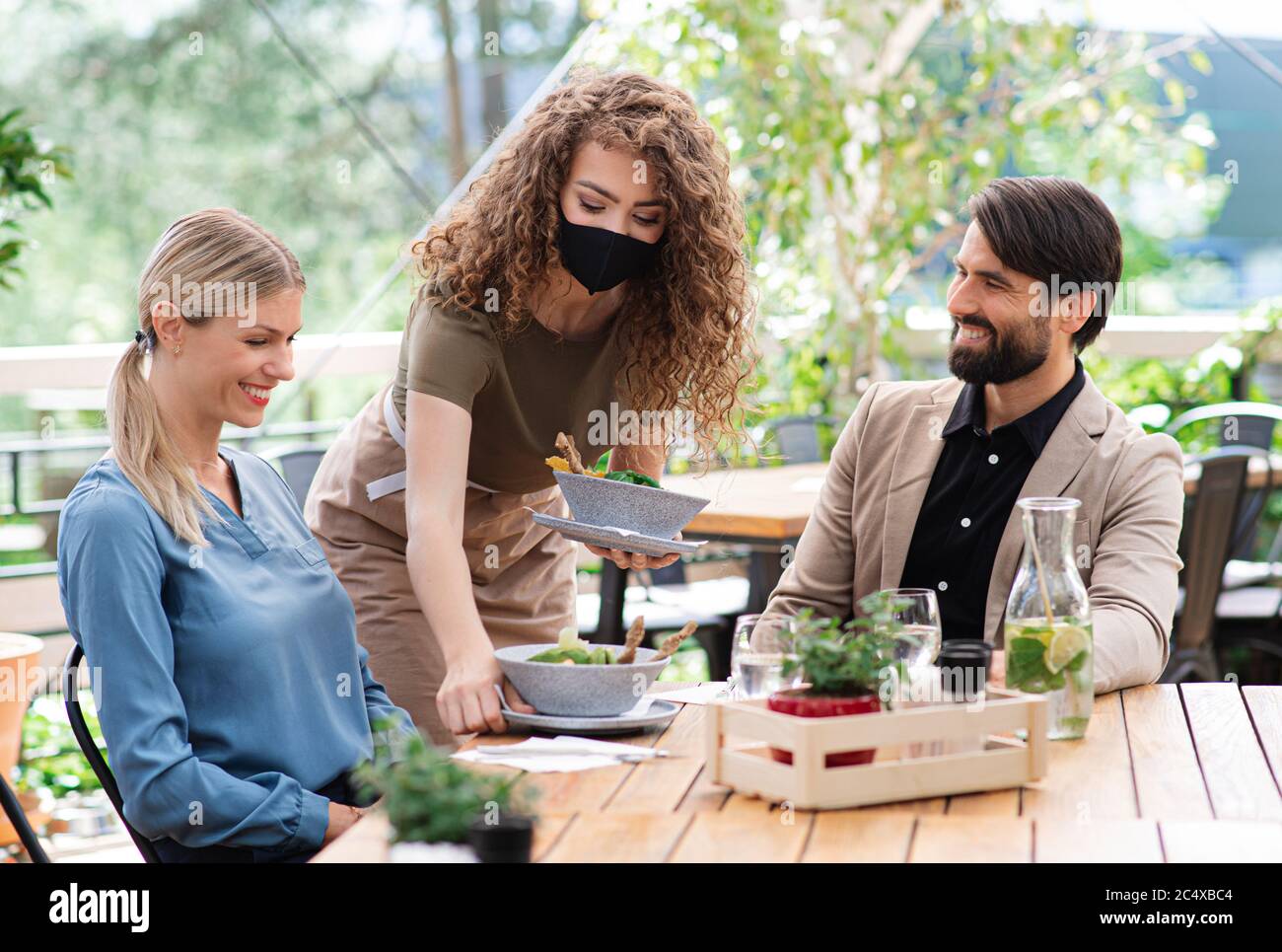 Waitress mask caucasian hi-res stock photography and images - Alamy