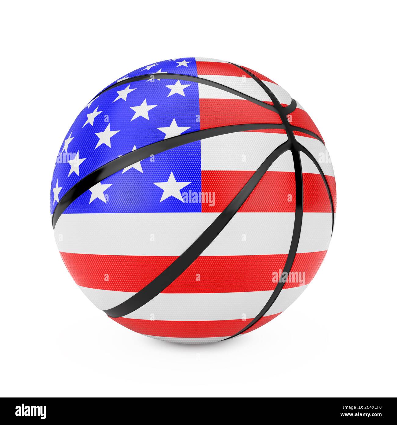 Basketball Ball With Brazilian Flag On White. Stock Clipart, Royalty-Free