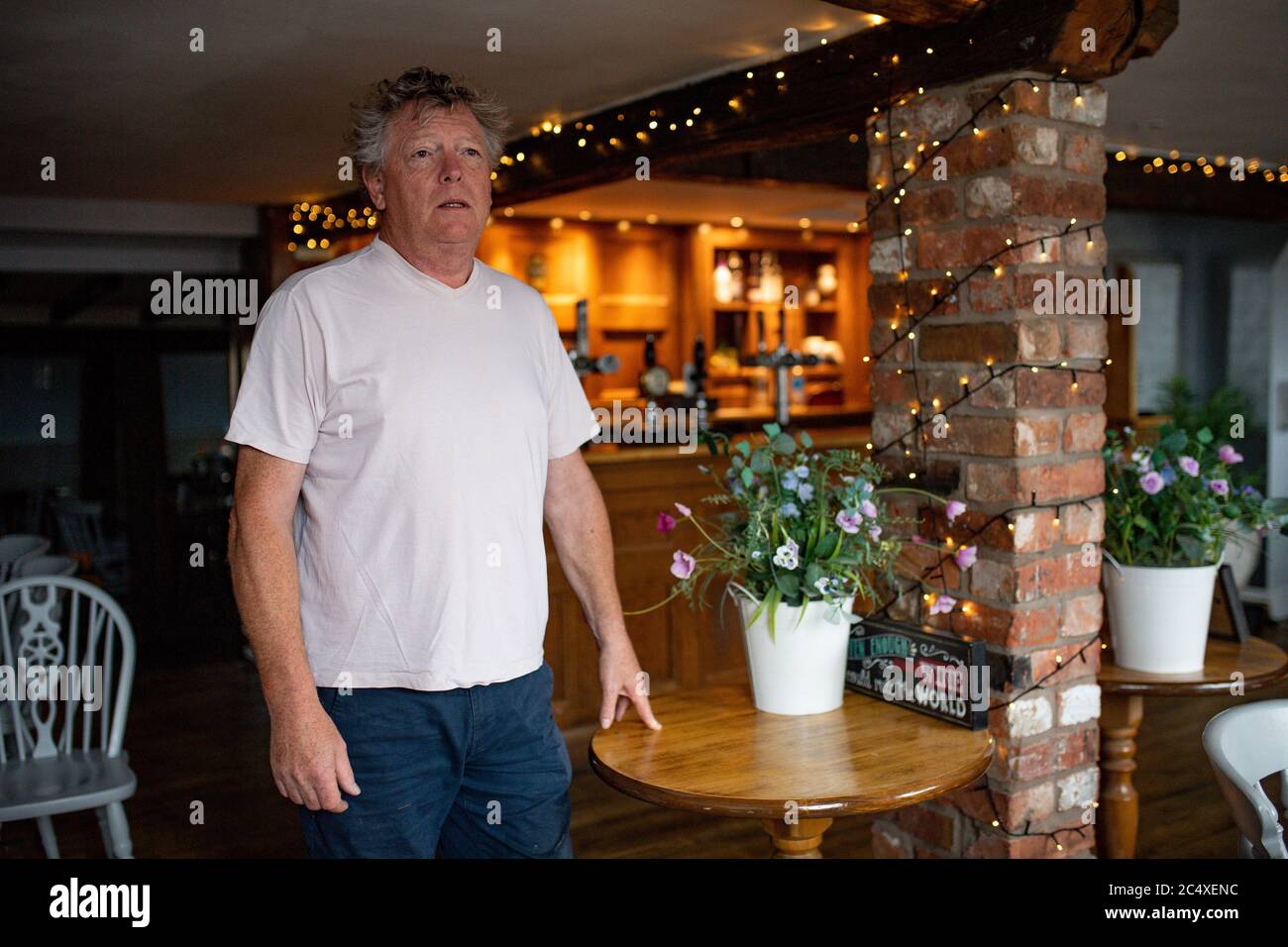 John Turner, landlord of The Dolphin pub in Llanymynech, where the