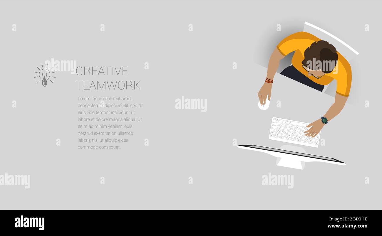 Workplace concept. Flat design Stock Vector