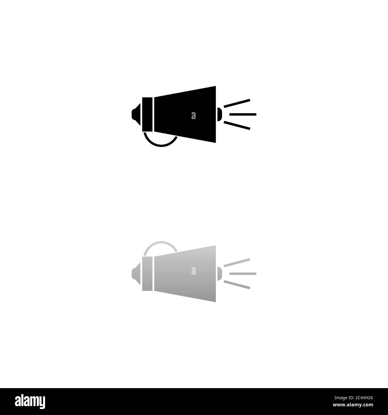 Megaphone. Black symbol on white background. Simple illustration. Flat ...