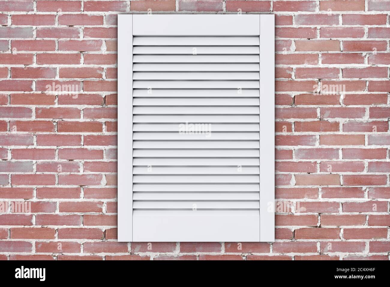 White Plastic Air Ventilation Grille Window on a brick wall. 3d Rendering  Stock Photo - Alamy