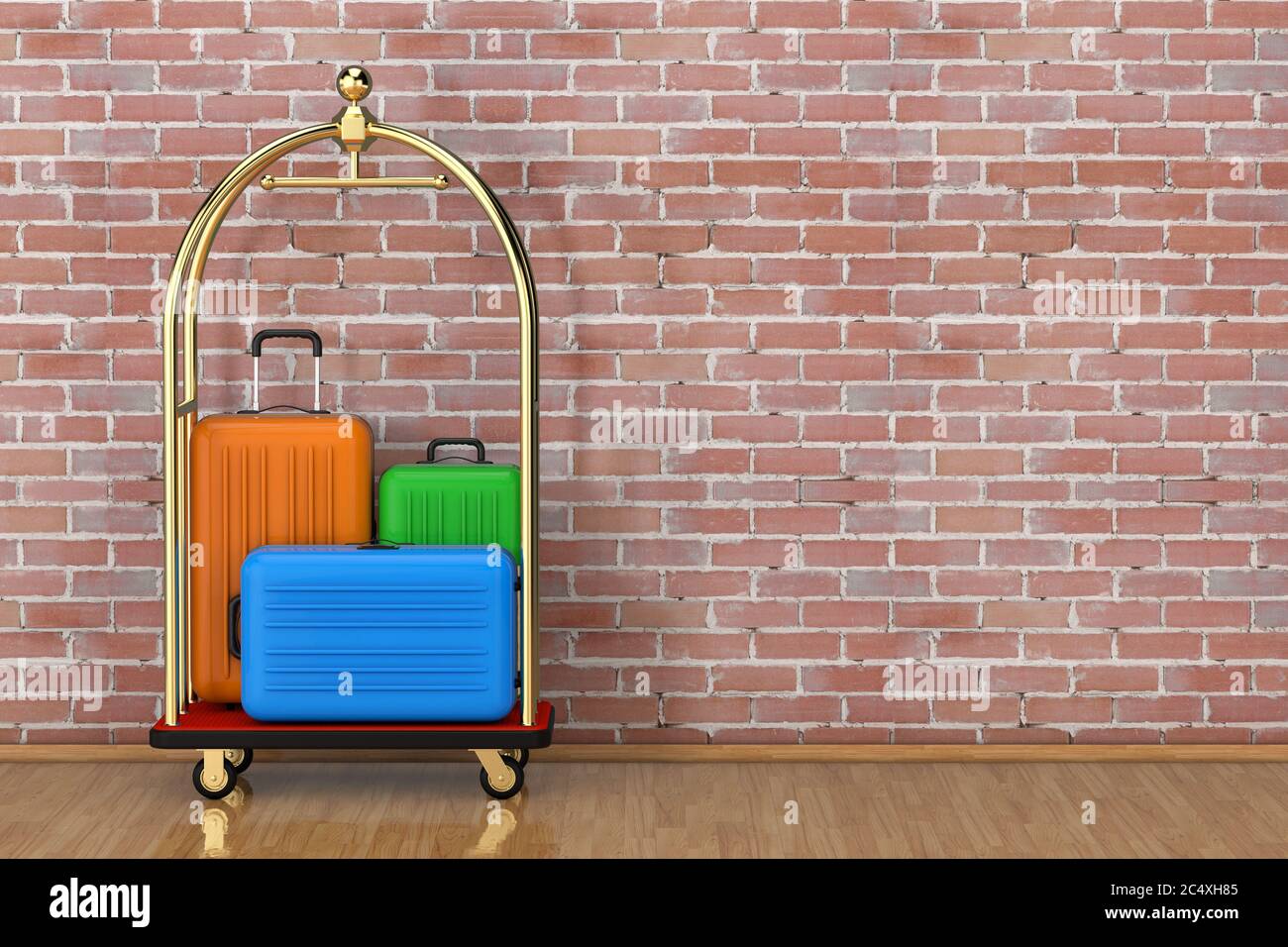 Large Multicolour Polycarbonate Suitcases in Golden Luxury Hotel