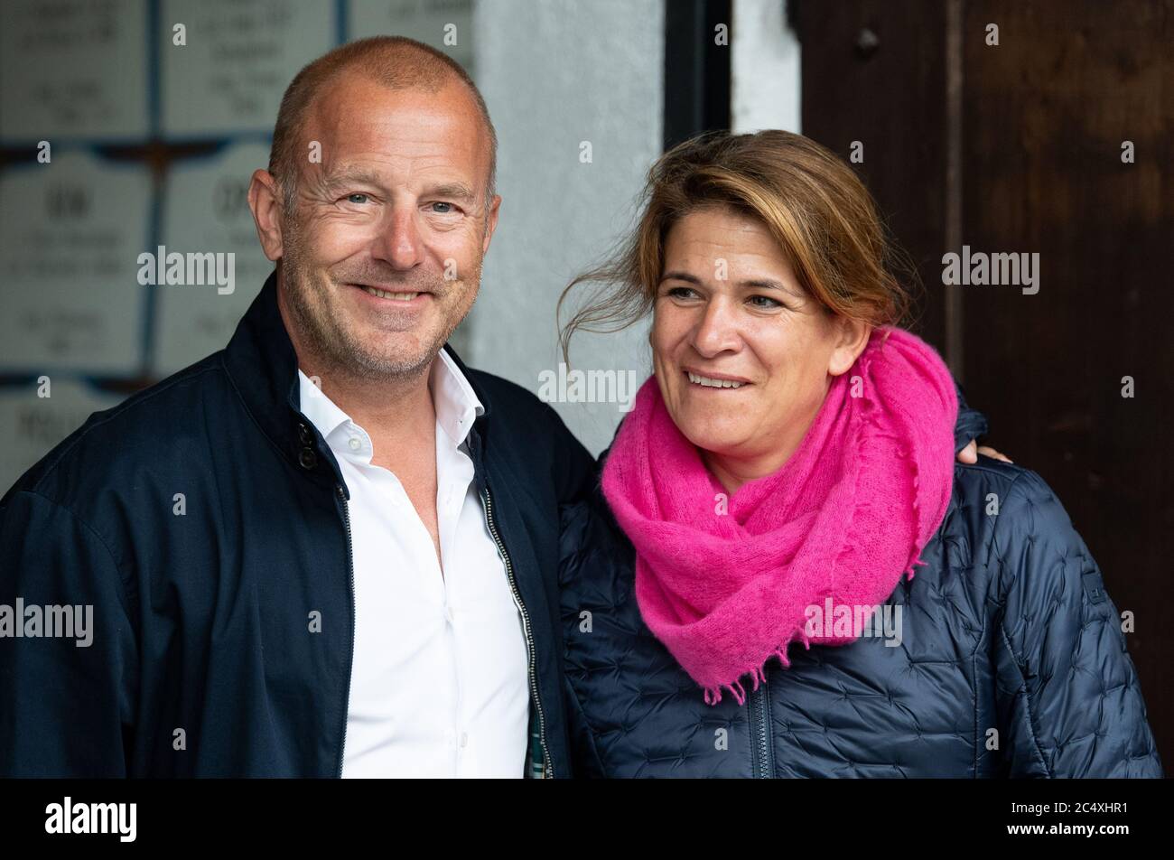 29 June 2020, Bavaria, Weßling: Heino Ferch, actor, and his wife Marie-Jeanette recorded at a press event at Circus Krone Farm. Photo: Sven Hoppe/dpa Stock Photo