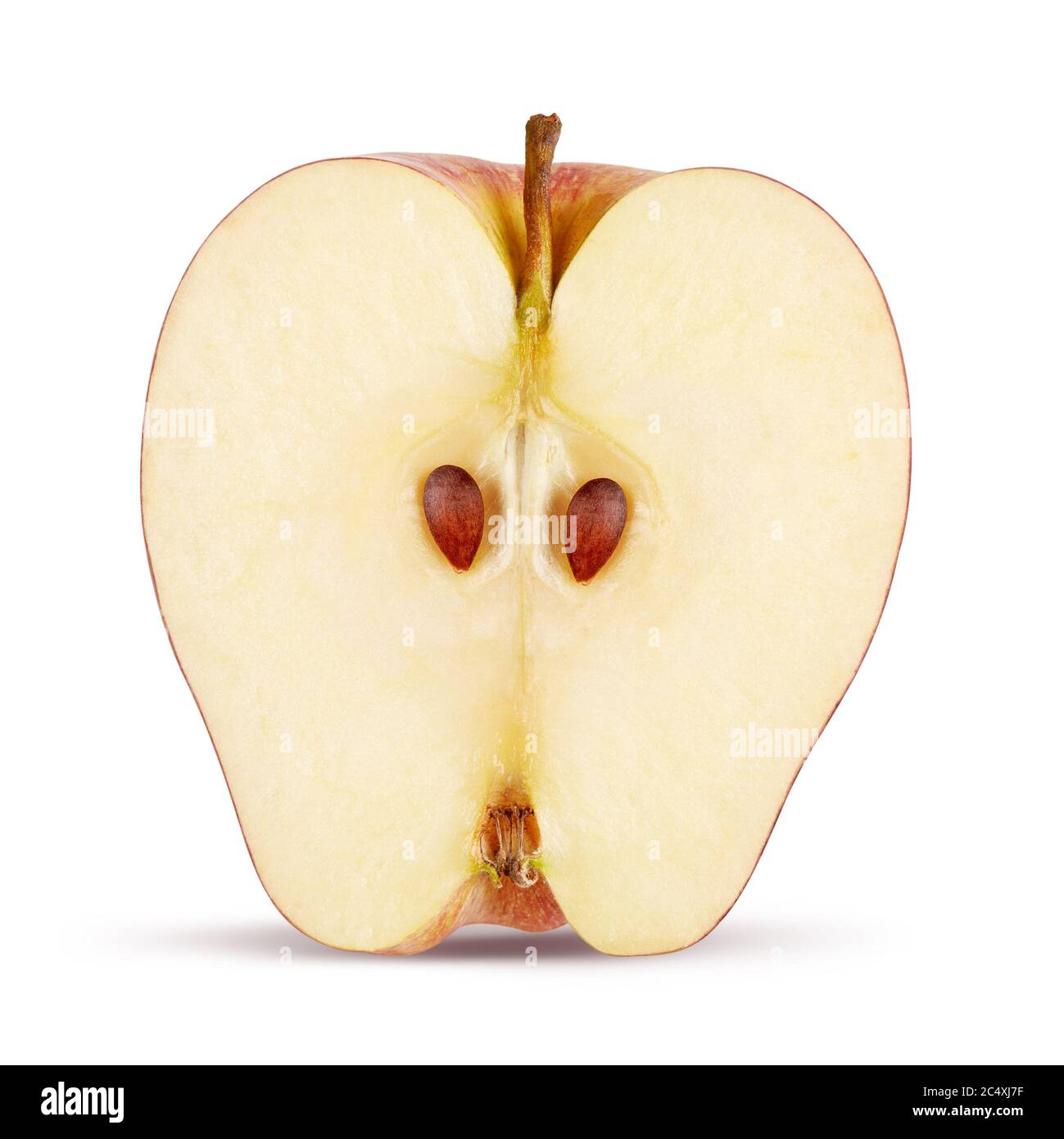 half an red apple isolated on white with clipping path. Stock Photo