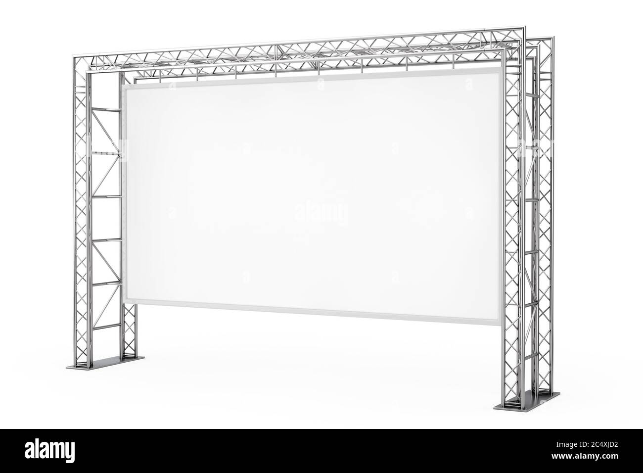 Blank Advertising Outdoor Banner On Metal Truss Construction System On A White Background 3d Rendering Stock Photo Alamy