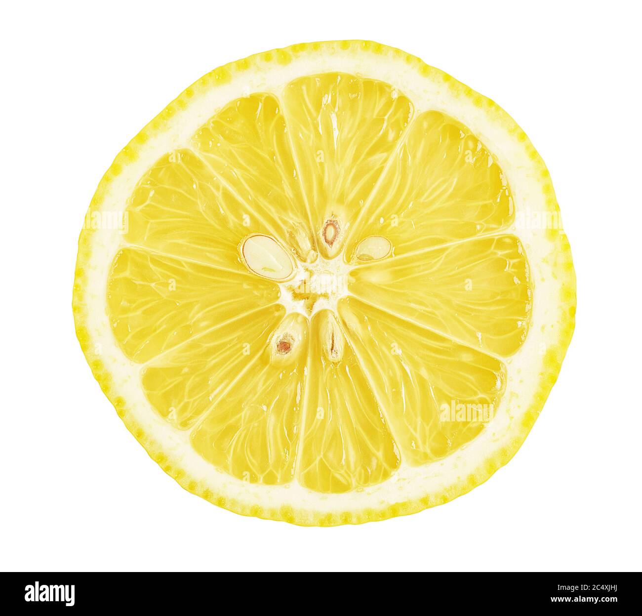 Lemon Slice Isolated On White Background With Clipping Path Stock Photo Lemon Slice Isolated On White Background With Clipping Path 2C4XJHJ