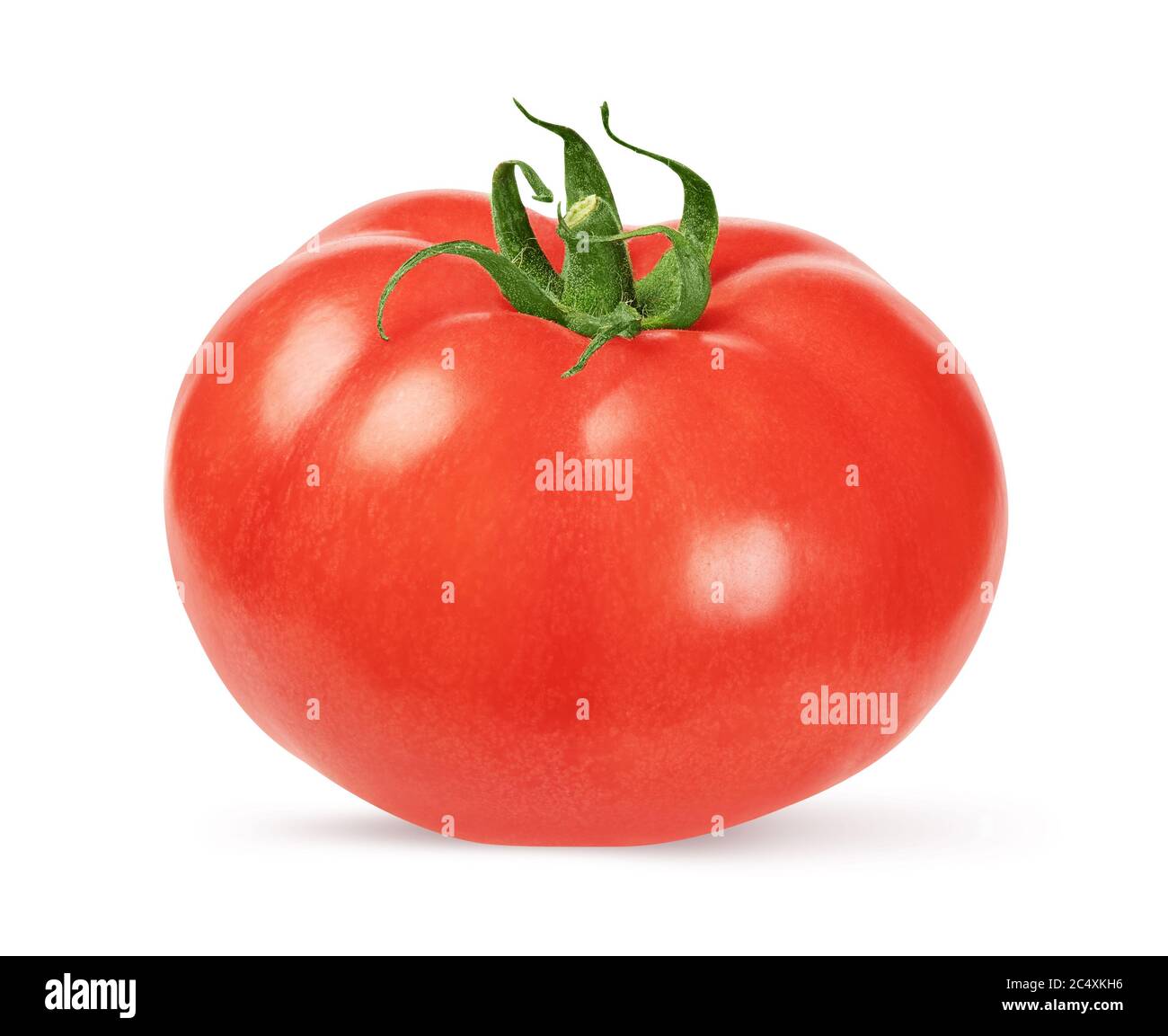 One whole tomato isolated on white background with clipping path Stock Photo