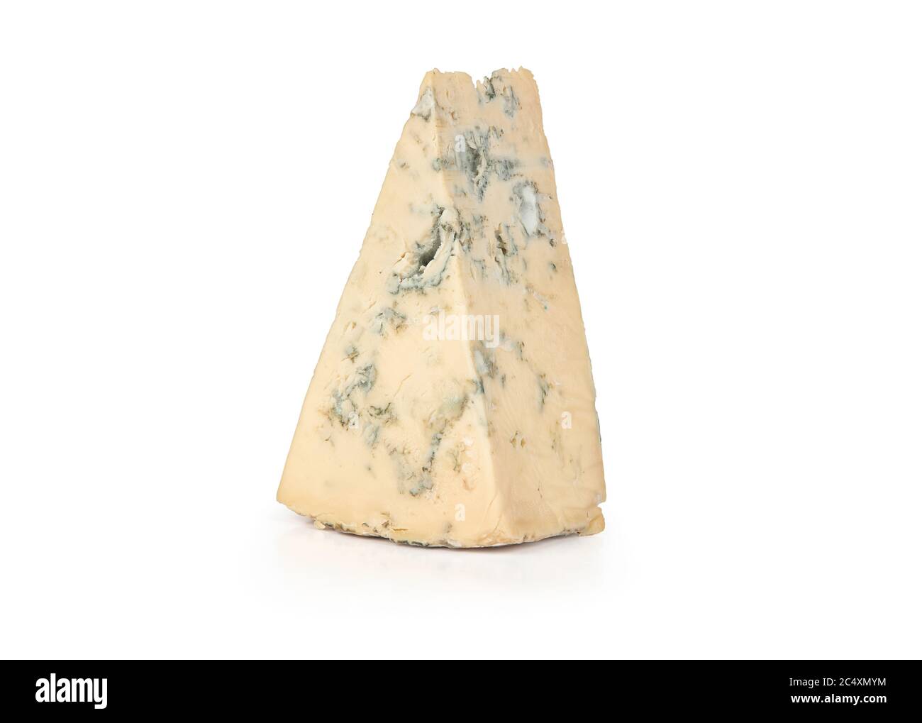 piece of blue cheese isolated on white background with clipping path Stock Photo