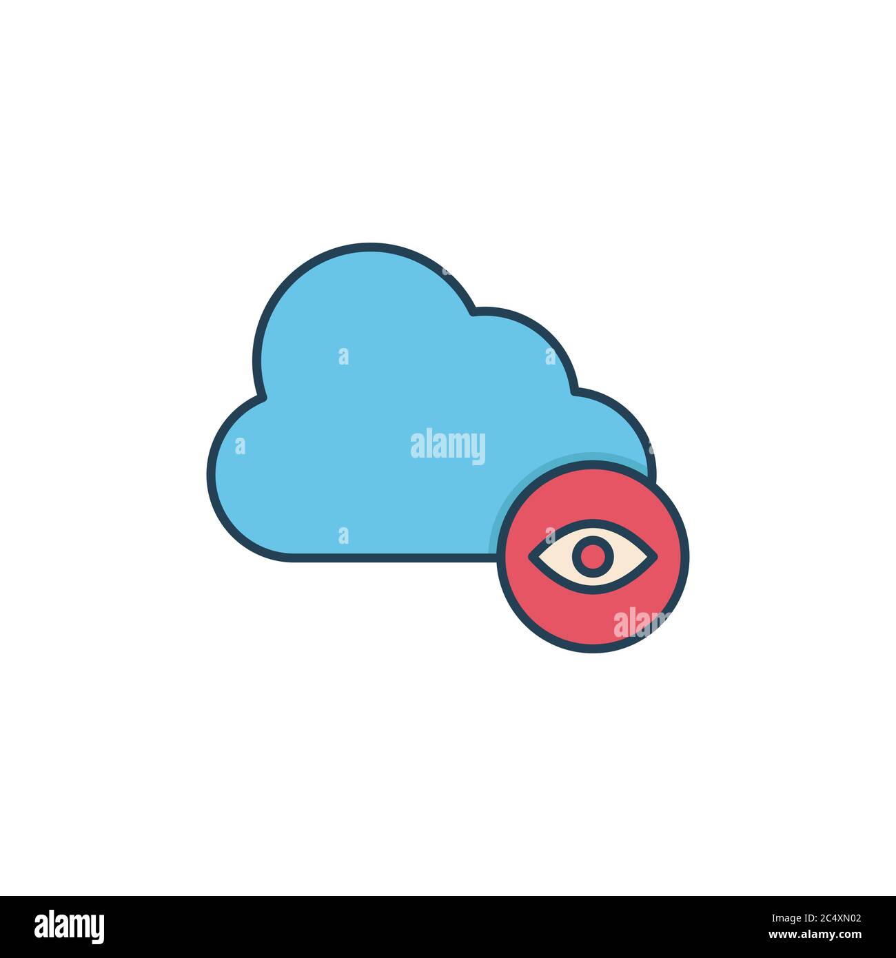 Privacy cloud storage vector icon symbol isolated on white background Stock Vector