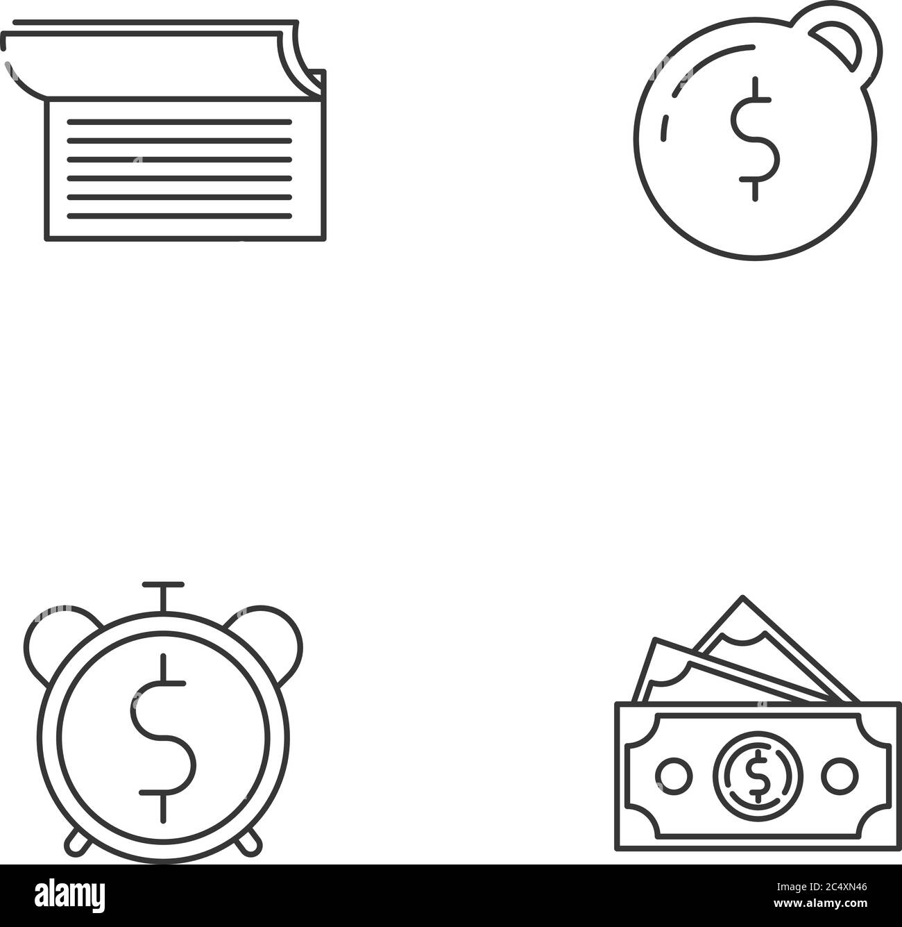 Money debt linear icons set Stock Vector Image & Art - Alamy