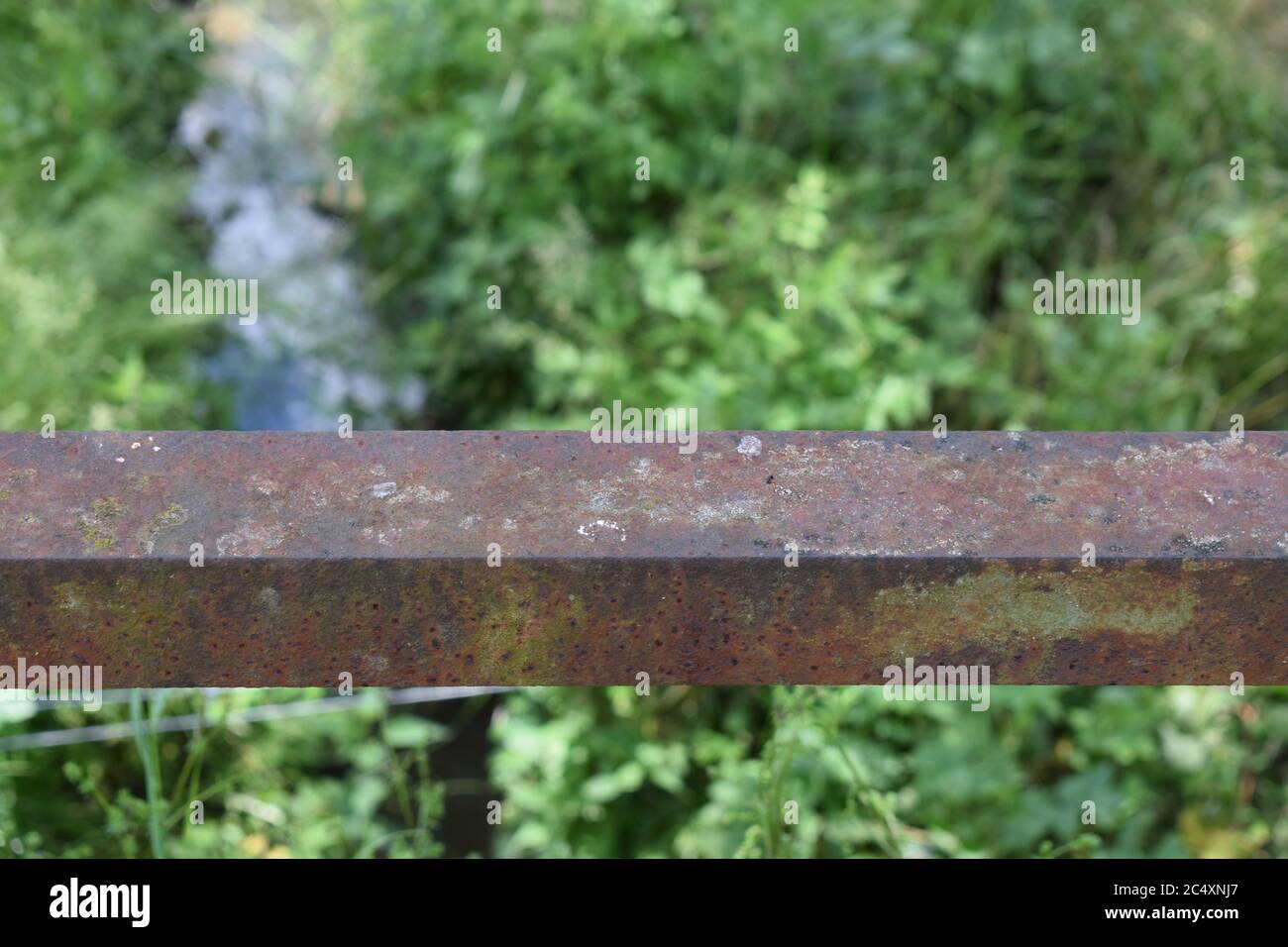rusty iron on a bridge Stock Photo