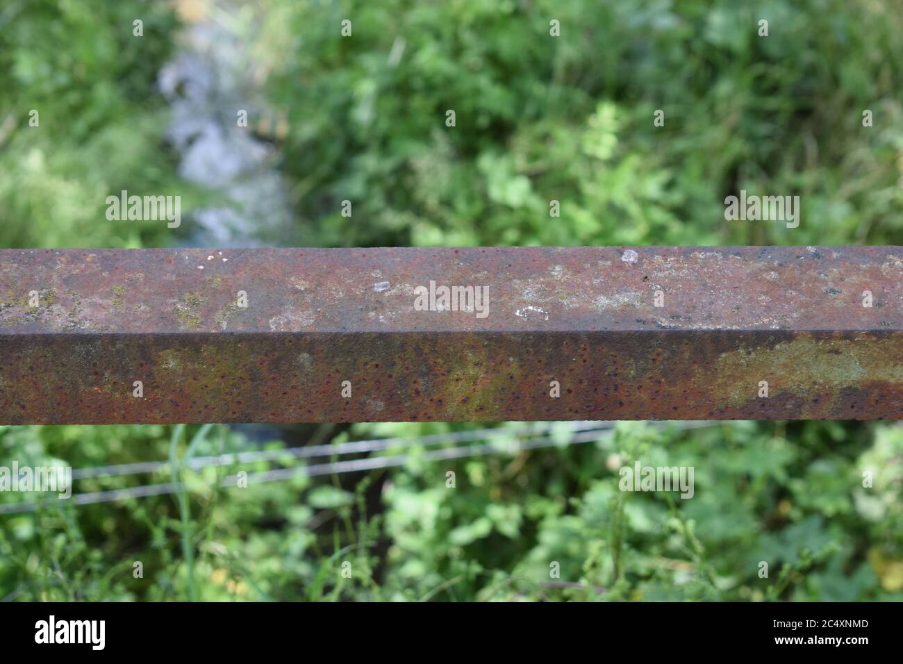 rusty iron on a bridge Stock Photo