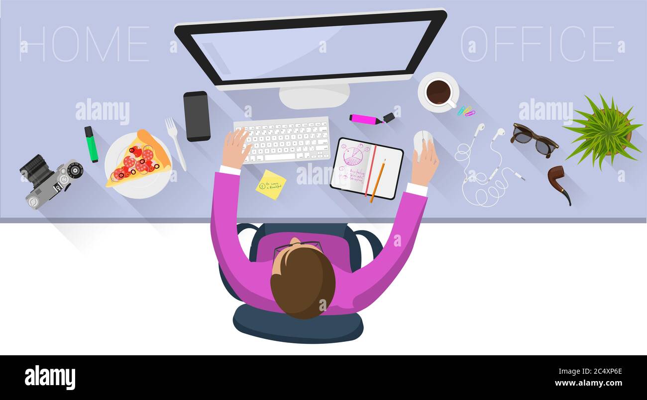 Workplace concept. Flat design Stock Vector