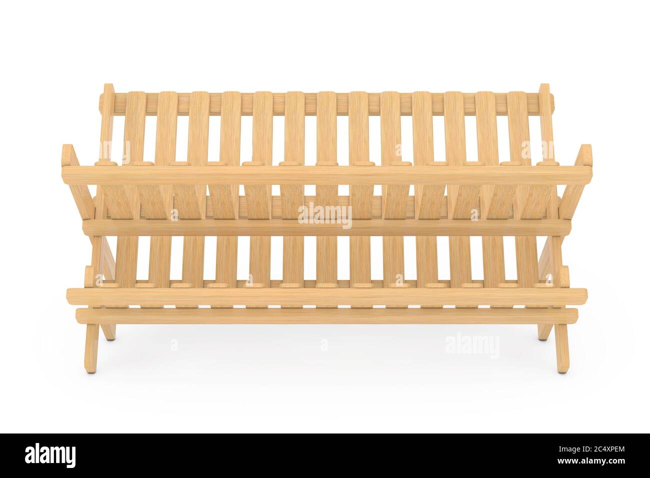 Bamboo Kitchen Dish Drying Rack on a white background. 3d Rendering Stock Photo Alamy