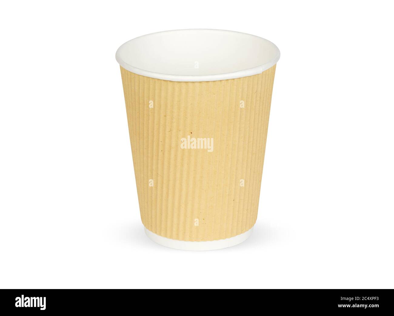 disposable paper cup made of thin cardboard for tea or coffee. Isolated ...