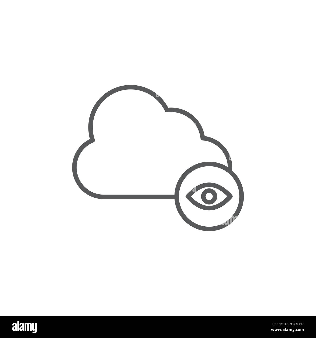 Privacy cloud storage vector icon symbol isolated on white background Stock Vector