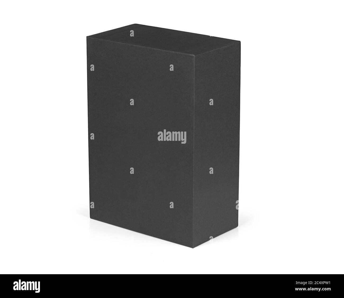 Blank package black box set. Isolated on white. Stock Photo