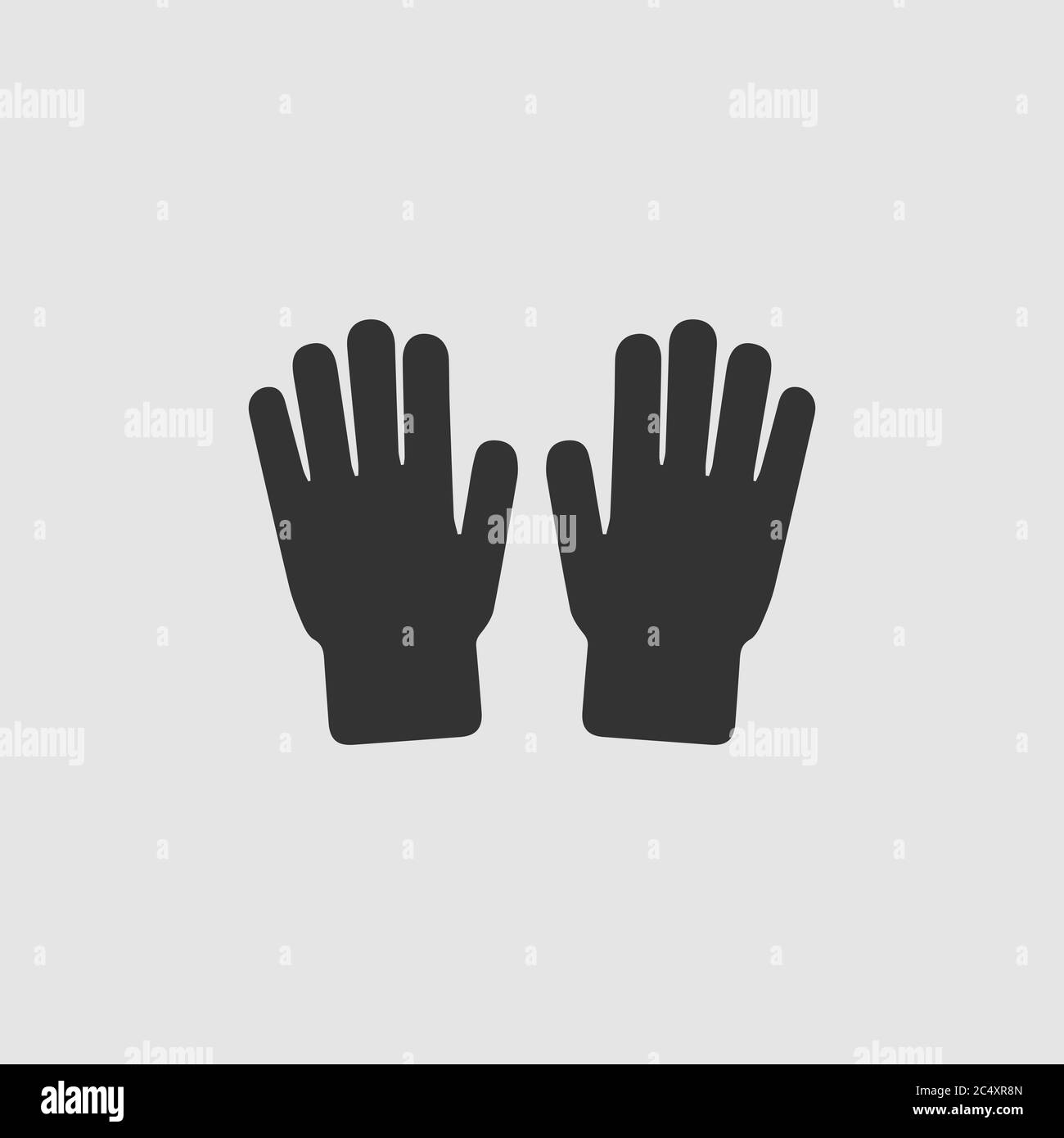Hand icon flat. Black pictogram on grey background. Vector illustration ...