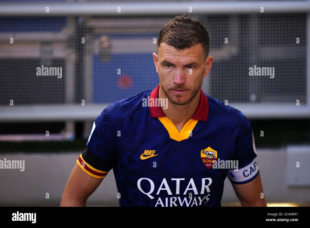 Milano (Italy) 28th June 2020. Edin Dzeko of As Roma during the Serie A  match between Ac Milan and As Roma Stock Photo - Alamy