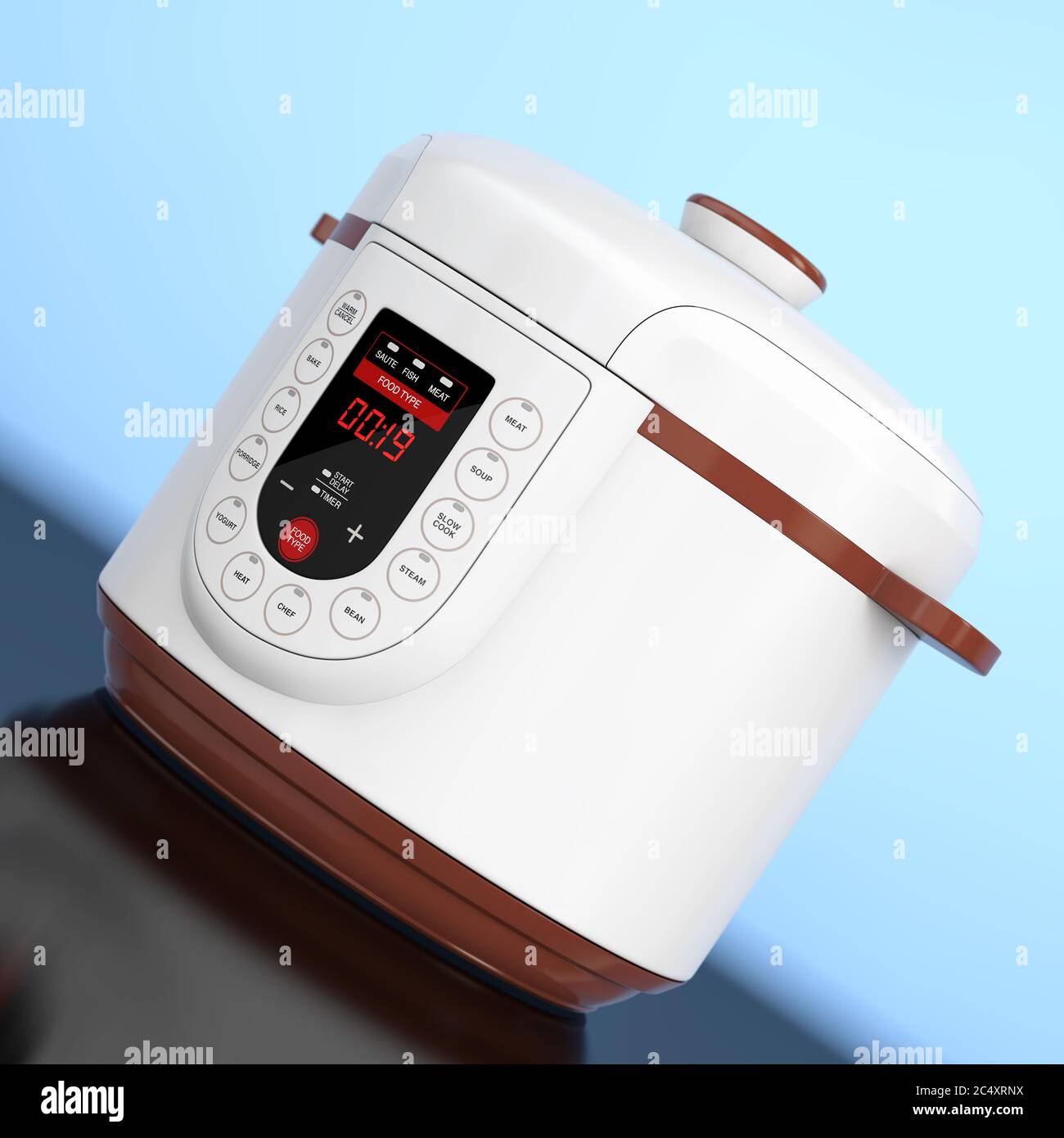 Modern Electric Multi Cooker on a white background. 3d Rendering Stock ...