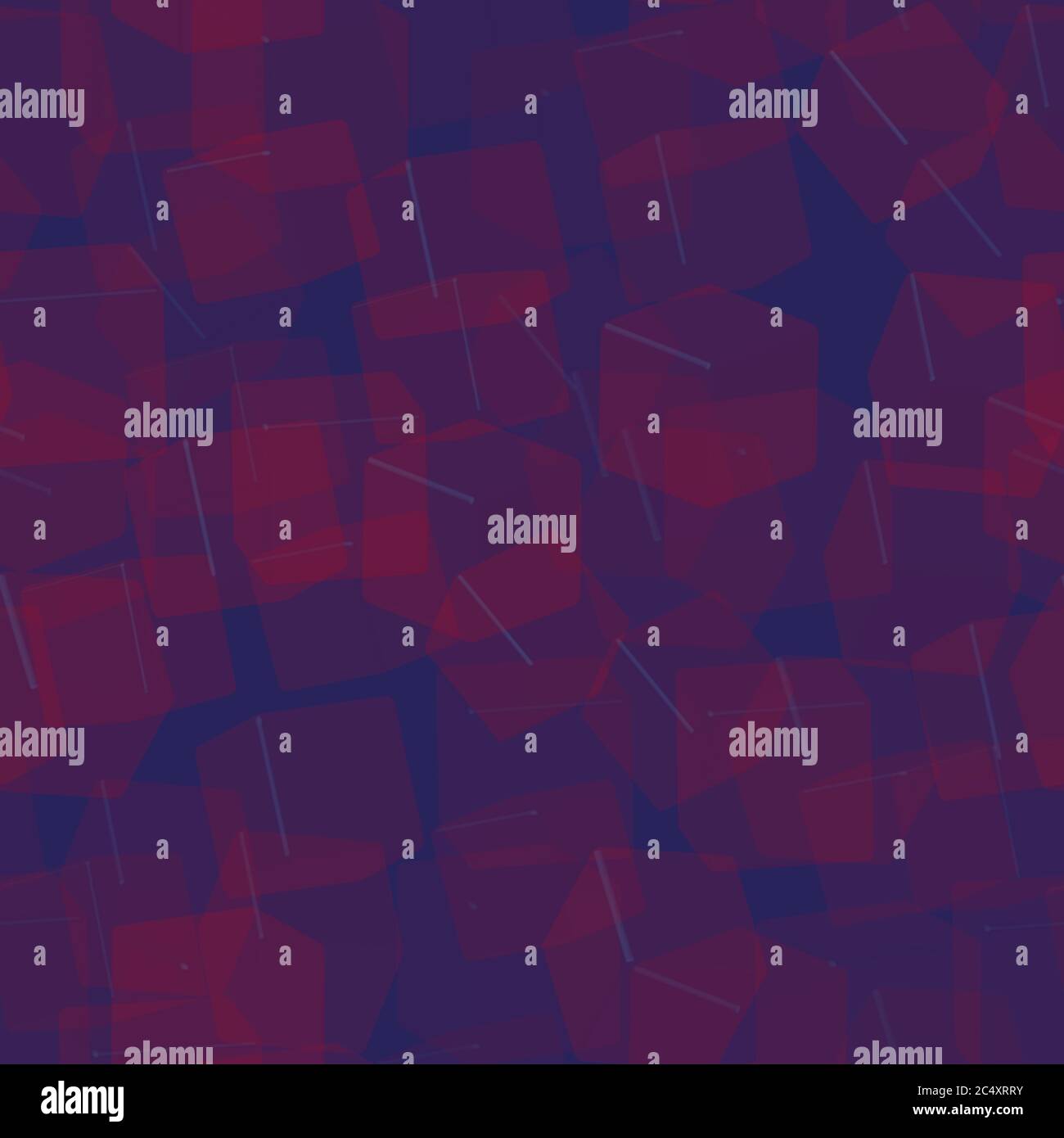 Red Transparent Cubes Seamless Pattern, 3D Illustration Stock Vector