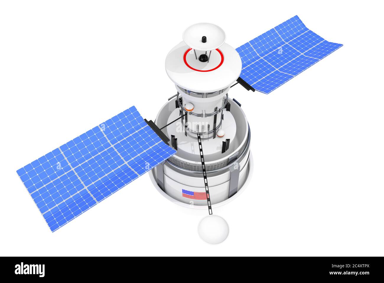 Modern World Global Navigation Satelite on a white background. 3d Rendering Stock Photo