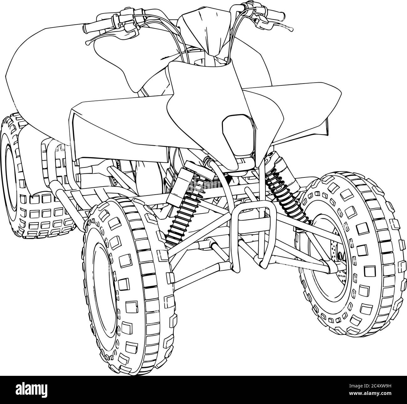 quad sketch vector on a white background Stock Vector Image & Art - Alamy