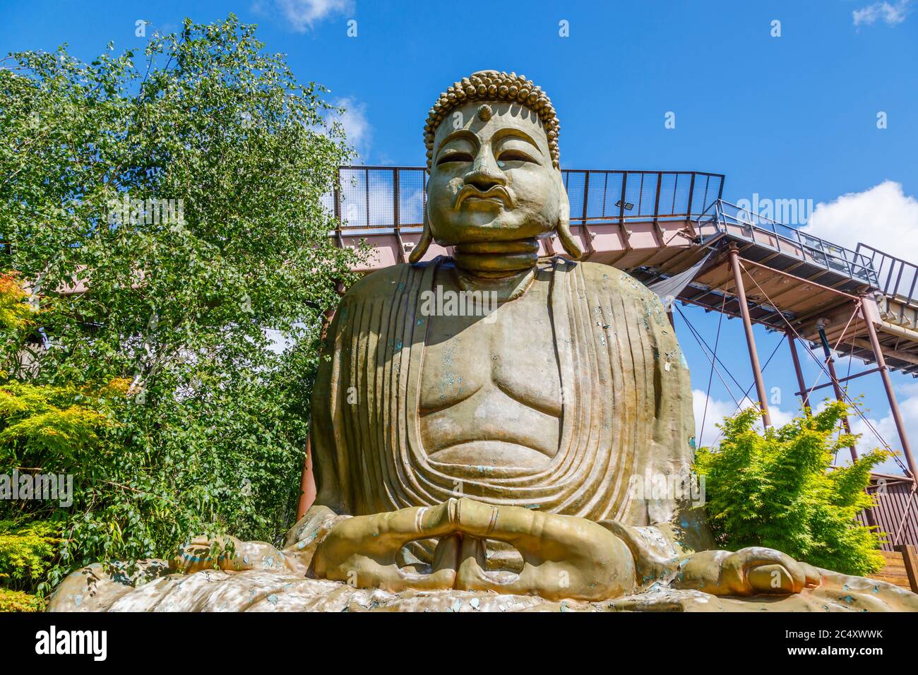 A replica of the Giant Buddha of Kamakura in Japan, Chessington World of Adventures theme park in Surrey, south-east England Stock Photo