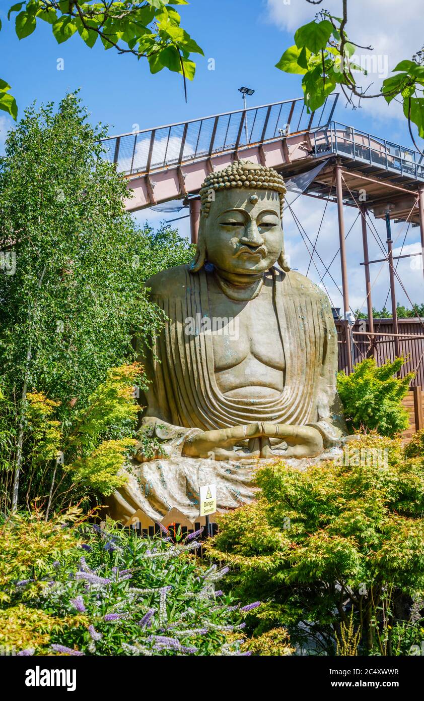 A replica of the Giant Buddha of Kamakura in Japan, Chessington World of Adventures theme park in Surrey, south-east England Stock Photo