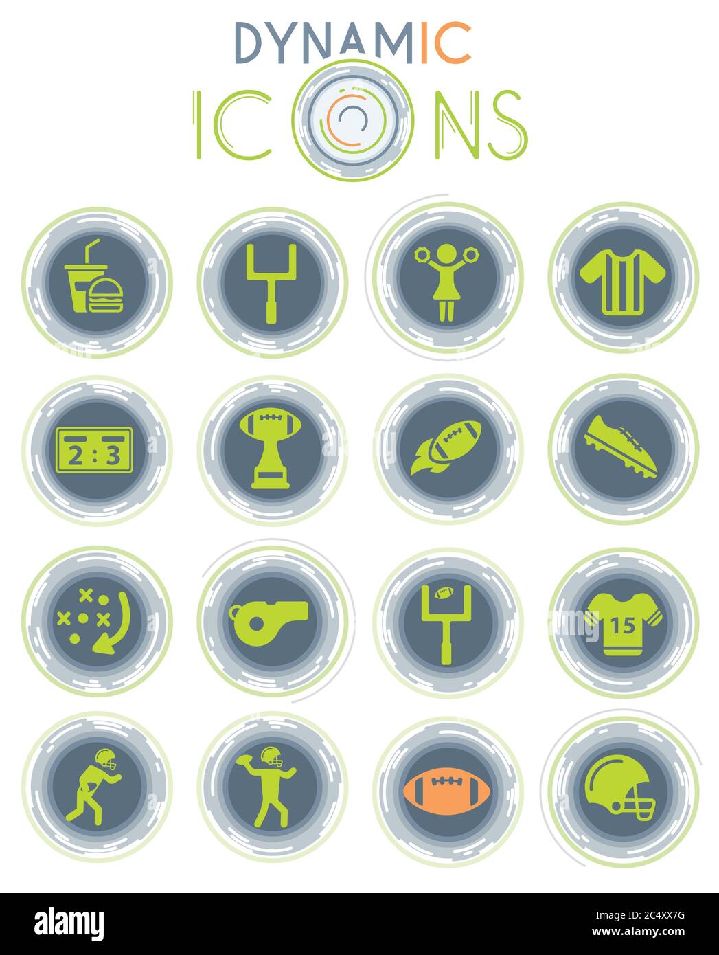American football dynamic icons Stock Vector Image & Art - Alamy